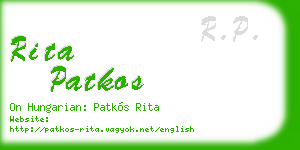 rita patkos business card