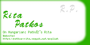 rita patkos business card